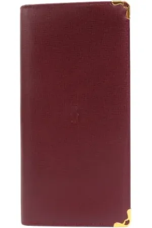 Cartier Pre-owned, Kobieta, Czerwony, ONE SIZE, Skóra, Pre-owned skórzane portfele