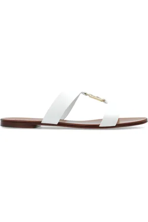 Dolce & Gabbana Buty, Kobieta, Biały, 36 1/2 EU, Klapki z aplikacją w kształcie logo