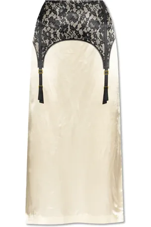 Moschino Spódnice, Kobieta, Beżowy, S, Satynowa spódnica