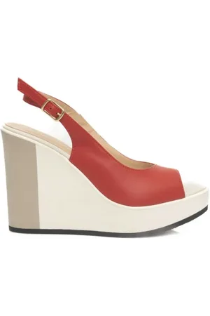 Cerruti 1881 Buty, Kobieta, Czerwony, 38 EU, Kobiety Skórzane Sandały na Koturnie