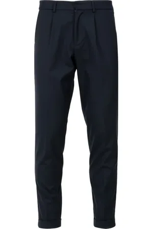 CRUNA Spodnie, Mężczyzna, Niebieski, M, Niebieskie Spodnie Wełniane Tapered Fit