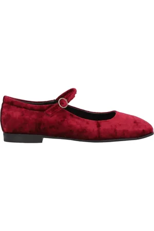 Alpe Buty, Kobieta, Czerwony, 40 EU, Casual Velvet Ballet Flats Burgundy