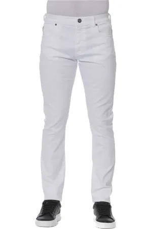 Trussardi Jeansy, Mężczyzna, Biały, W32, Jeansyy - Zapięcie na Guzik i Zamek