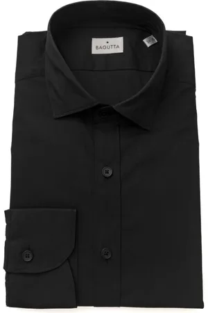 BAGUTTA Koszule, Mężczyzna, Czarny, L, Slim Fit French Collar Shirt Berlin