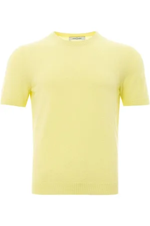 Gran Sasso Koszulki, Mężczyzna, Żółty, L, Luksusowy Włoski T-shirt z Bawełny