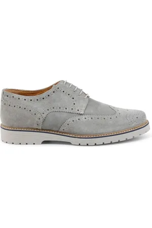 Duca Di Morrone Buty, Mężczyzna, Szary, 41 EU, Zamsz, Tancredi Szare Buty Zamszowe Na Sznurowadła