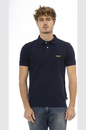 BALDININI Koszulki, Mężczyzna, Niebieski, L, Modny Polo Shirt z Przodem Haftem