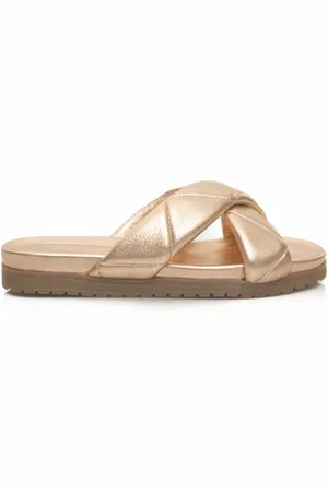 Cerruti 1881 Buty, Kobieta, Beżowy, 36 EU, Damskie Skórzane Sandały z Podwójnym Paskiem