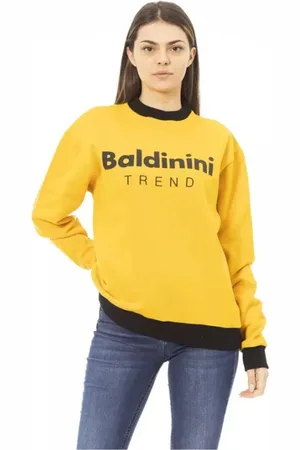 BALDININI Swetry, Kobieta, Żółty, M, Żółty hoodie z logo