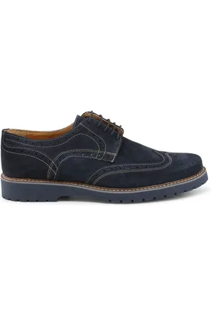Duca Di Morrone Buty, Mężczyzna, Niebieski, 41 EU, Zamsz, Niebieskie Zamszowe Buty na Sznurowadła