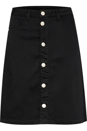 Cream Spódnice, Kobieta, Czarny, 2XL, Bawełna, Pitch Spódnica A-line z Guzikami