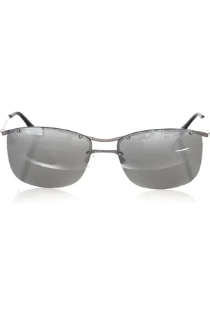 FRANKIE MORELLO Akcesoria, Mężczyzna, Szary, ONE SIZE, Okulary przeciwsłoneczne Clubmaster z lustrzaną szarą soczewką