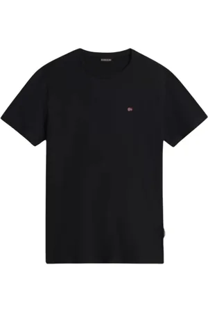 Napapijri Koszulki, Mężczyzna, Czarny, S, Męski T-shirt Salis z krótkim rękawem