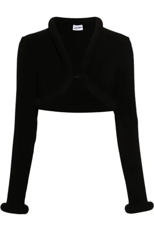 Jean Paul Gaultier Swetry, Kobieta, Czarny, S, Czarny Kardigan z Wiskozy z Detalem z Pianki