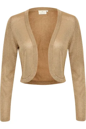 Kaffe Swetry, Kobieta, brązowy, 2XL, Kobieca Glitter Bolero Kurtka