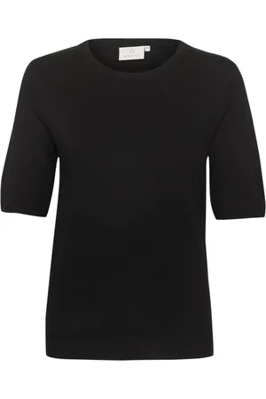 Kaffe Swetry, Kobieta, Czarny, 2XL, Nylon, Czarny Głęboki Sweter z Dzianiny