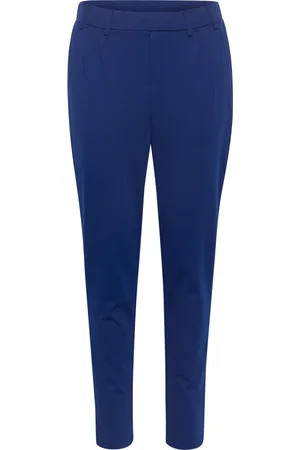 Kaffe Spodnie, Kobieta, Niebieski, M, Niebieskie Spodnie Slim Fit z Elastycznym Pasem