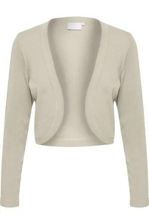 Kaffe Swetry, Kobieta, Szary, XS, Nylon, Bolero Strik Cobblestone