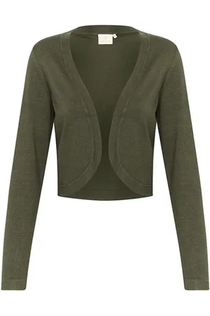 Kaffe Swetry, Kobieta, Zielony, XL, Nylon, Bolero Sweter Las Nocny