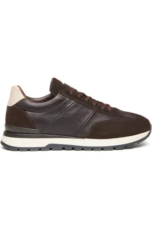 Nero Giardini Buty, Mężczyzna, brązowy, 41 EU, Zamsz, Sneakersy z skóry i zamszu, ciemnobrązowe