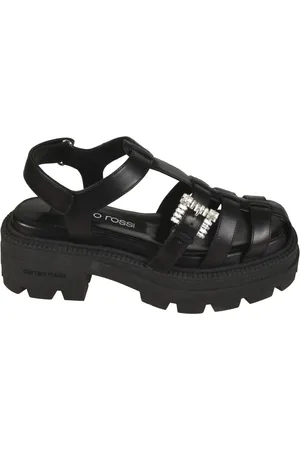Sergio Rossi Buty, Kobieta, Czarny, 40 EU, Czarne Sandały Elegancki Styl