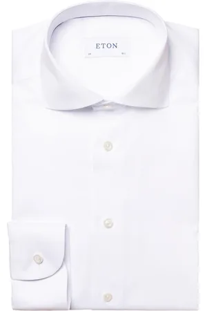 Eton Koszule, Mężczyzna, Biały, XL, Bawełna, Biała Koszula Biznesowa Slim Fit