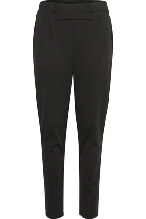 Kaffe Spodnie, Kobieta, Czarny, XL, Czarne Głębokie Spodnie Slim Fit