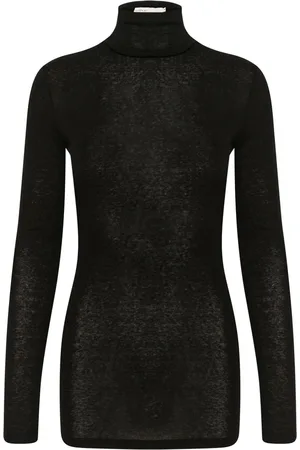 Karen by Simonsen Swetry, Kobieta, Czarny, 2XS, Len, Meteorit Turtleneck Top & T-Shirt