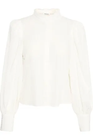 Karen by Simonsen Bluzki, Kobieta, Biały, 3XL, Frill Shirt Bright Feminine Blouse
