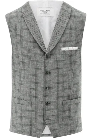 Carl Gross Garnitury, Mężczyzna, Szary, M, Wicklow Gilets w Szarym