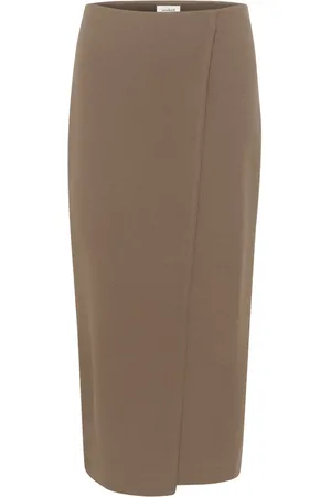 Soaked in Luxury Spódnice, Kobieta, brązowy, 2XL, Elegancka Spódnica Slim-Fit Morel