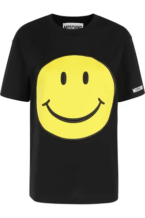 Moschino Koszulki, Kobieta, Czarny, XS, Luźny Bawełniany T-shirt