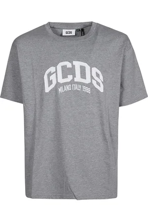 GCDS Koszulki, Mężczyzna, Szary, S, Logo Lounge T-Shirt