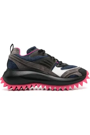 vic matiè Buty, Kobieta, Czarny, 36 EU, Indigo Blue Multi-Panel Platform Sneakers