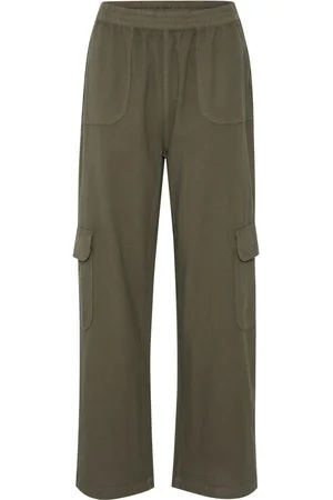 Kaffe Spodnie, Kobieta, Zielony, L, Spodnie Cargo Styl Utility Grape Leaf