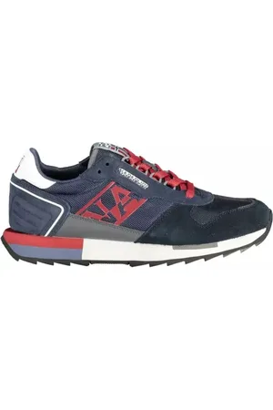 Napapijri Buty, Mężczyzna, Niebieski, 40 EU, Skóra, Eleganckie Niebieskie Sneakersy z Kontrastowymi Szczegłami