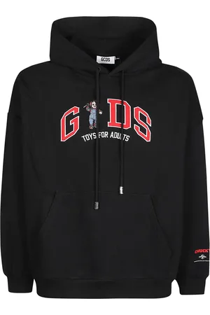 GCDS Bluzy, Mężczyzna, Czarny, M, Chucky Lounge Logo Sweatshirt