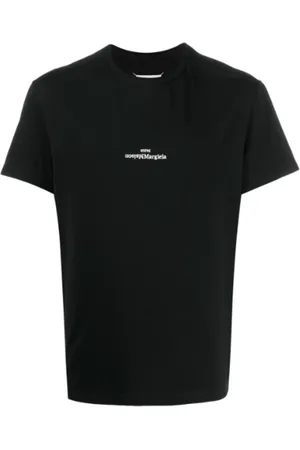 Maison Margiela Koszulki, Mężczyzna, Czarny, M, Czarna Koszulka z Logo