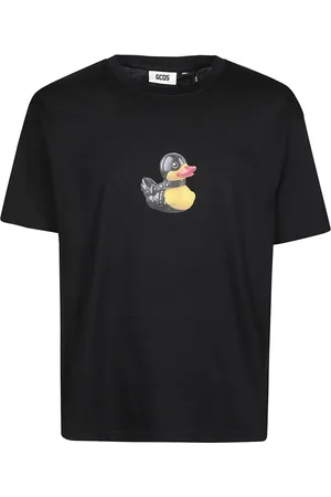 GCDS Koszulki, Mężczyzna, Czarny, S, Oversized Duck T-shirt