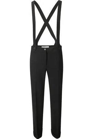 ALBERTO BIANI Kombinezony, Kobieta, Czarny, M, Straight Leg Trousers with Suspender Detail