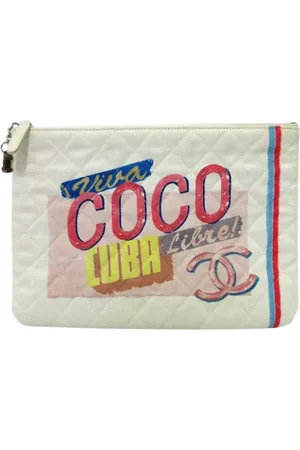 CHANEL Pre-owned, Kobieta, Biały, ONE SIZE, Pre-owned Canvas clutches