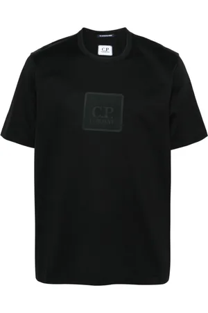 C.P. Company Koszulki, Mężczyzna, Czarny, L, Metropolis Czarna Koszulka z Logo