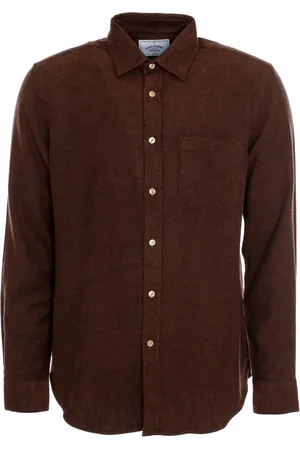 Portuguese Flannel Koszule, Mężczyzna, brązowy, M, Flanelowa Koszula Klasyczny Kołnierz Oversized Fit