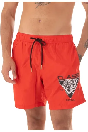 Roberto Cavalli Stroje kąpielowe, Mężczyzna, Czerwony, 2XL, Męski Kostium z Logo