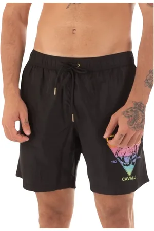 Roberto Cavalli Stroje kąpielowe, Mężczyzna, Czarny, XL, Męski Kostium z Logo
