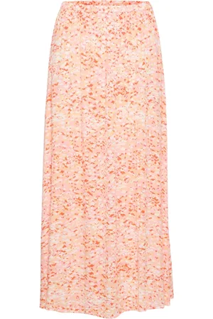 Soaked in Luxury Spódnice, Kobieta, Pomarańczowy, 2XL, Kolorowa Maxi Spódnica Abrikos Dizzy Print