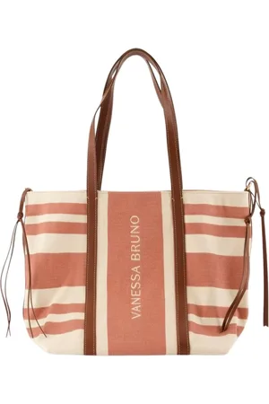 Vanessa Bruno Torebki, Kobieta, brązowy, ONE SIZE, Brązowa Torba na Zakupy z Bawełny Bordeaux Cognac