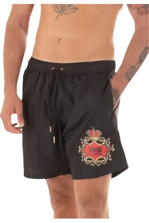 Roberto Cavalli Stroje kąpielowe, Mężczyzna, Czarny, 2XL, Męski Kostium z Logo