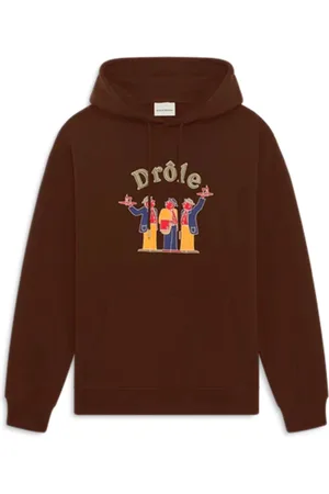 Drôle de Monsieur Bluzy, Mężczyzna, brązowy, S, Brązowy Sweter z Kapturem Francuski Dres