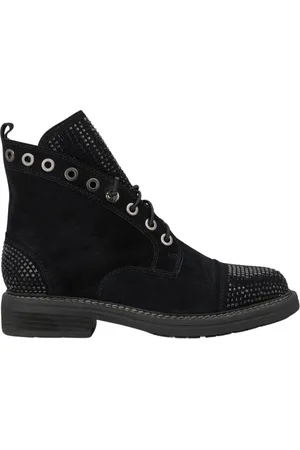 Alma en Pena Buty, Kobieta, Czarny, 37 EU, Glitter Sznurowane Botki